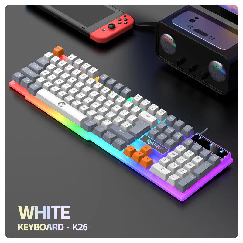 RAIKU T26 Three-Tone Backlit Keyboard (Mouse Optional)