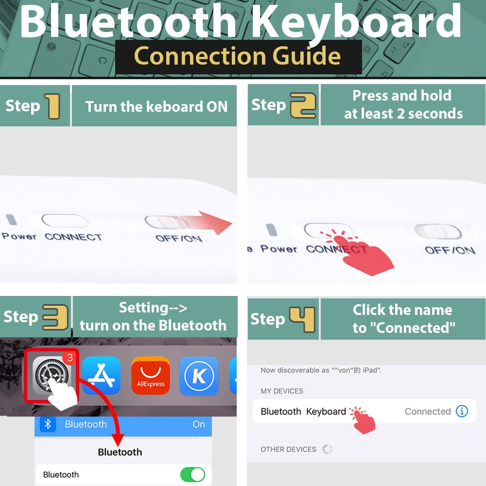 Mini Bluetooth Keyboard for Tablets & Phones