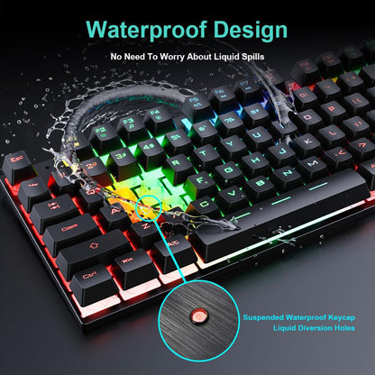 AN-300 Rainbow Keyboard & Mouse Combo