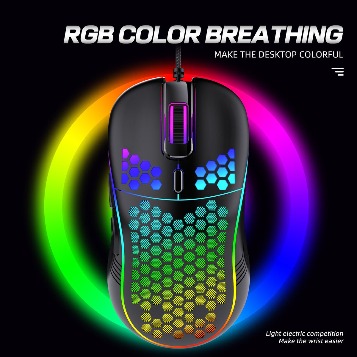 Lightweight Honeycomb RGB Gaming Mouse