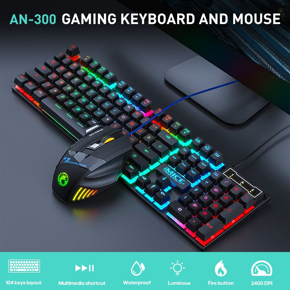 AN-300 Rainbow Keyboard & Mouse Combo