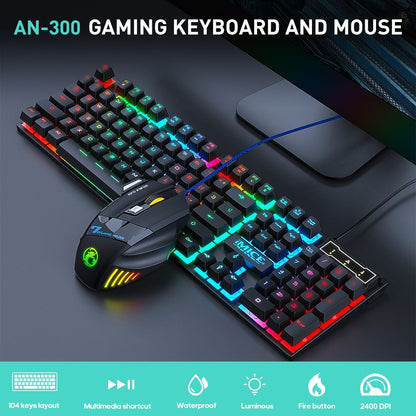 AN-300 Rainbow Keyboard & Mouse Combo