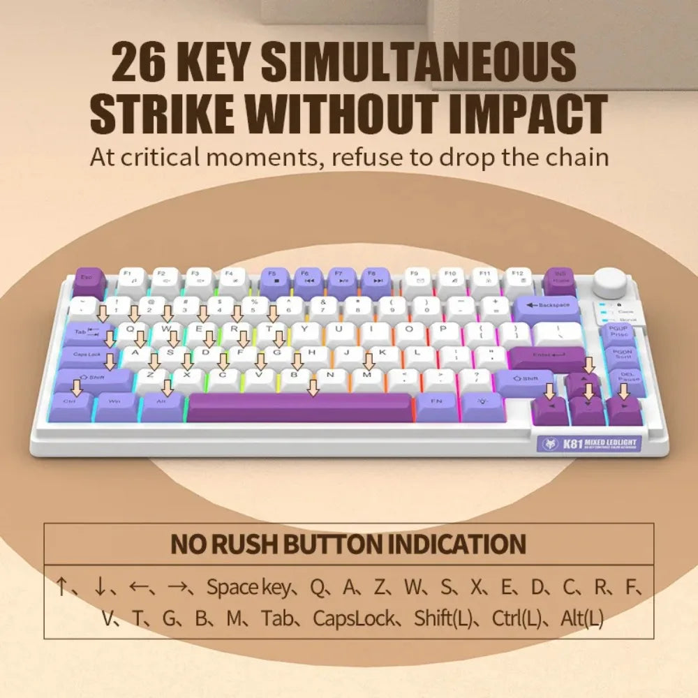 K81 Three-Tone RGB Gaming Keyboard