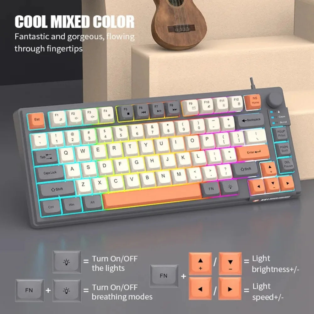 K81 Three-Tone RGB Gaming Keyboard