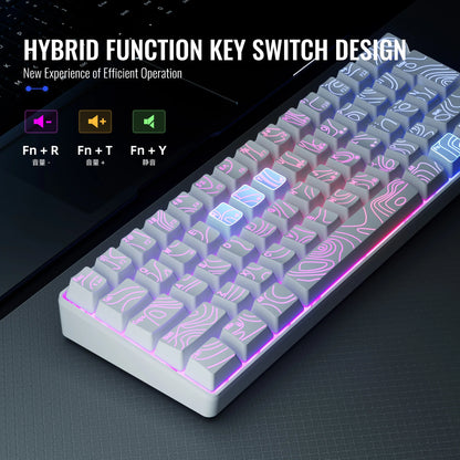 60% Compact RGB Keyboard – White (US Layout)