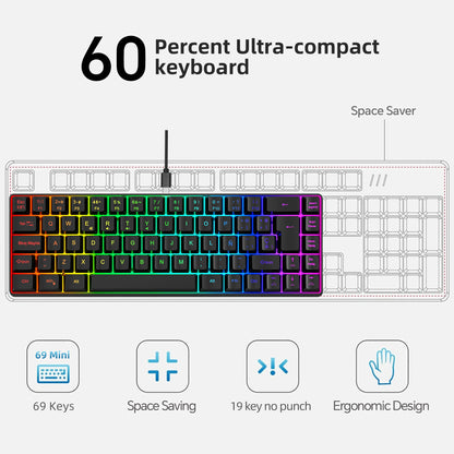 HXSJ V200 Compact RGB Gaming Keyboard (Type-C)