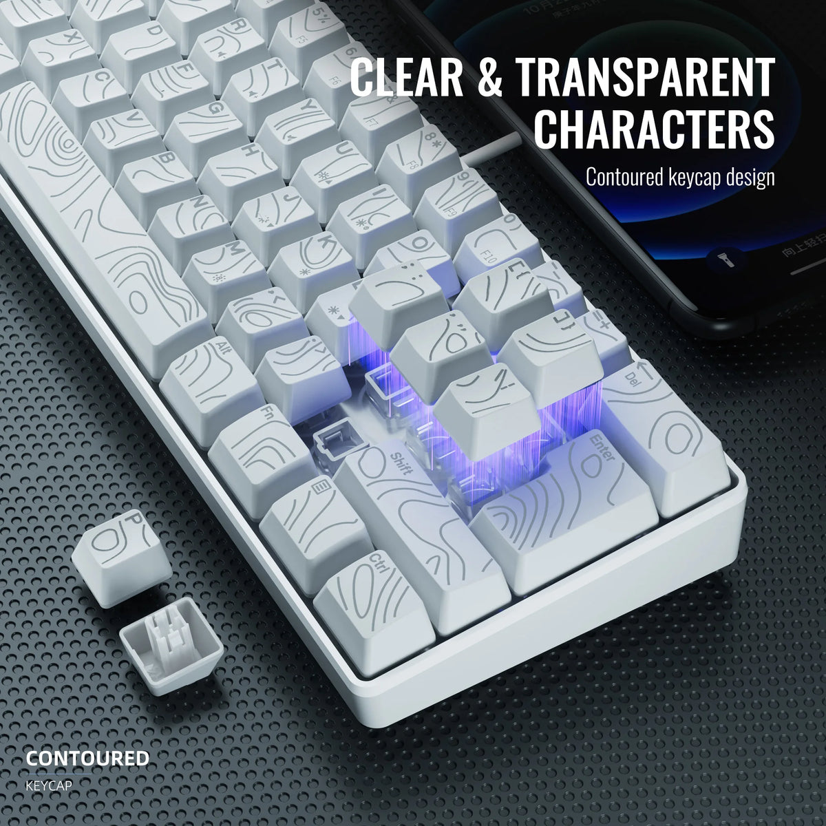 60% Compact RGB Keyboard – White (US Layout)