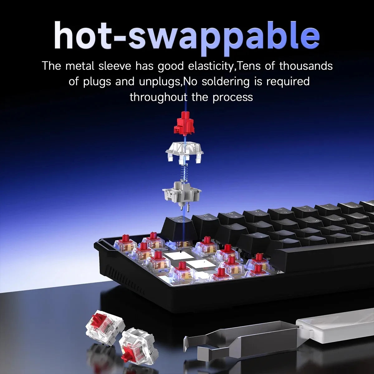 AJAZZ NK61 60% Hot-Swappable Mechanical Keyboard – Red Switches
