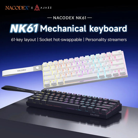 AJAZZ NK61 60% Hot-Swappable Mechanical Keyboard – Red Switches