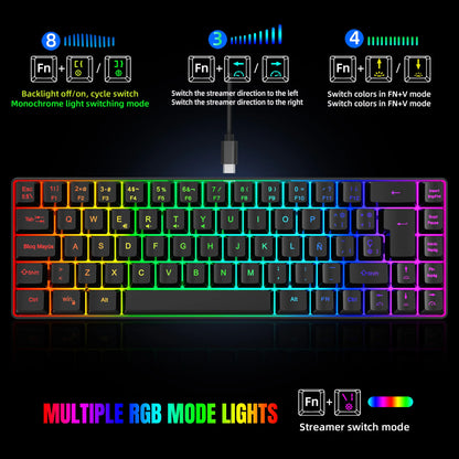 HXSJ V200 Compact RGB Gaming Keyboard (Type-C)