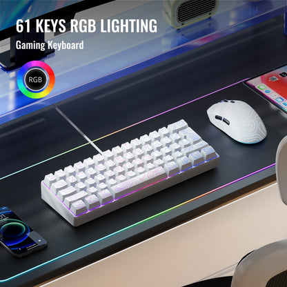 60% Compact RGB Keyboard – White (US Layout)