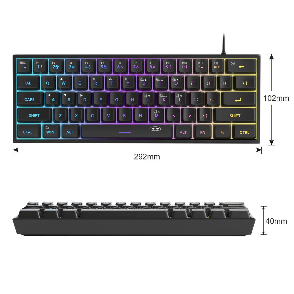 MageGee TS91 60% RGB Gaming Keyboard