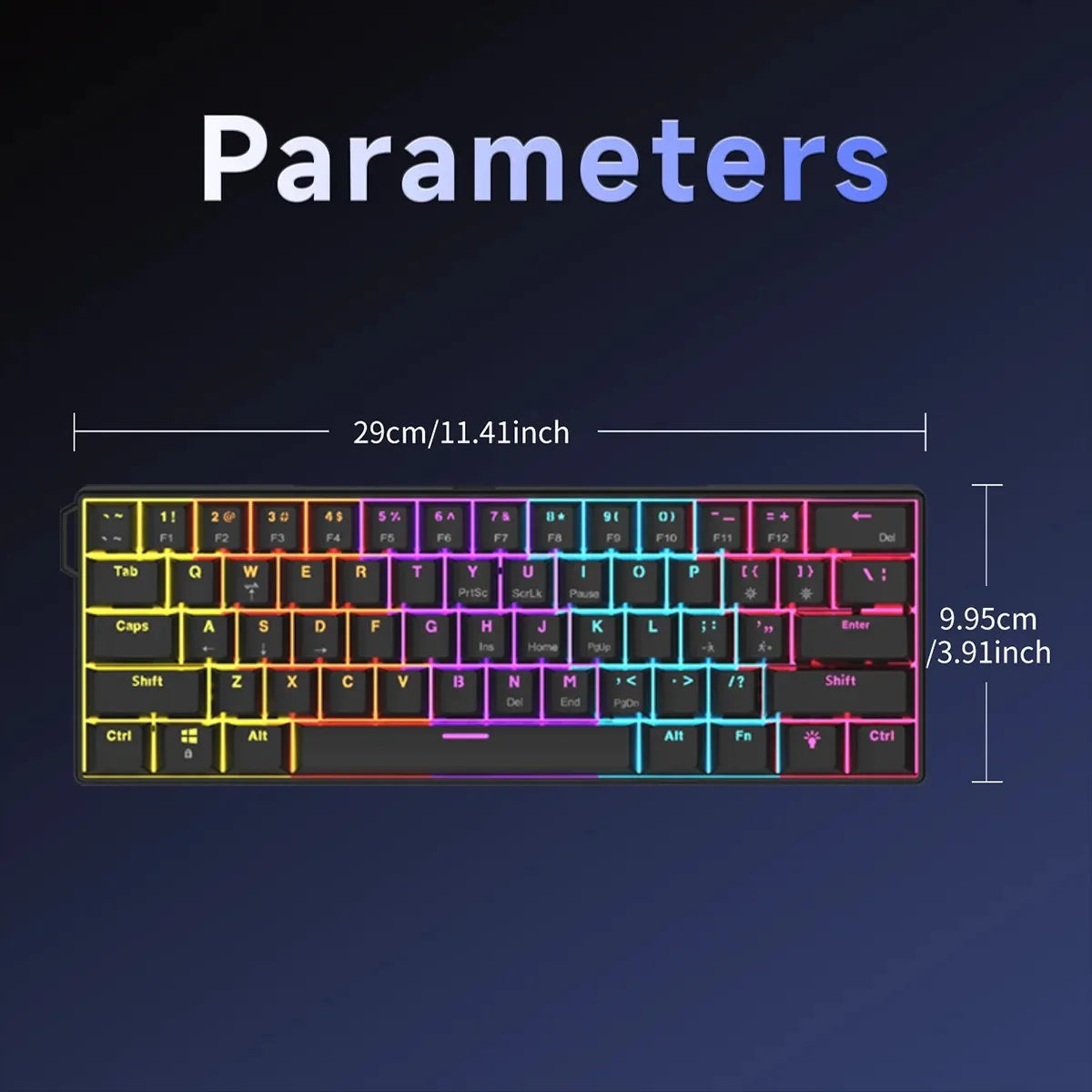 AJAZZ NK61 60% Hot-Swappable Mechanical Keyboard – Red Switches
