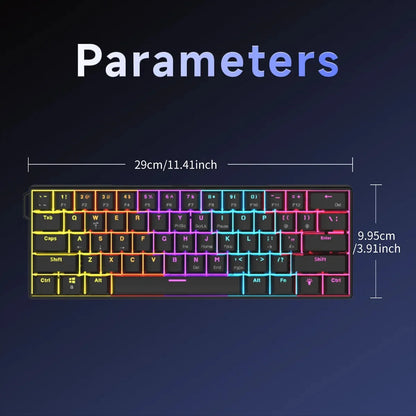 AJAZZ NK61 60% Hot-Swappable Mechanical Keyboard – Red Switches