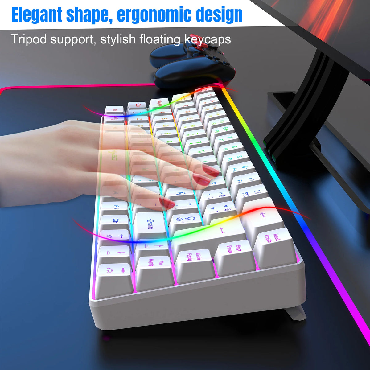 HXSJ V200 Compact RGB Gaming Keyboard (Type-C)