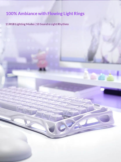 Gravastar Mercury K1 Purple Wireless Gaming Mechanical Keyboard Or M1 Purple Wireless Gamer Mouse Bluetooth Hotswap Keyboard