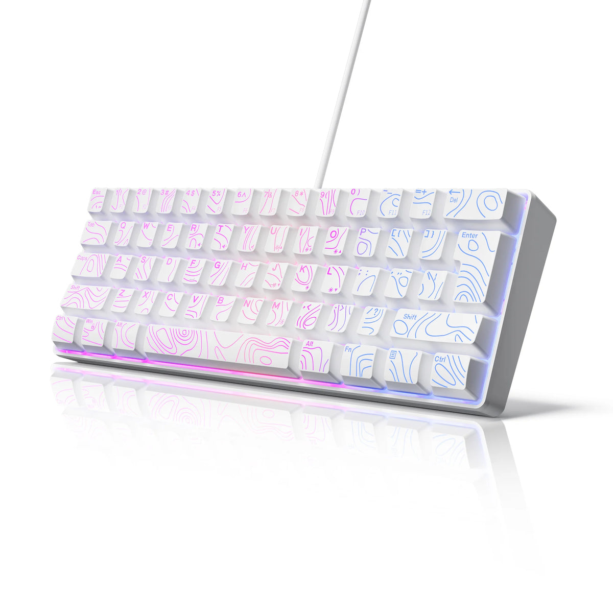 60% Compact RGB Keyboard – White (US Layout)
