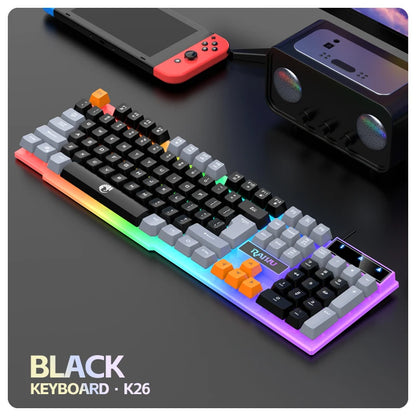 RAIKU T26 Three-Tone Backlit Keyboard (Mouse Optional)