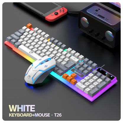RAIKU T26 Three-Tone Backlit Keyboard (Mouse Optional)
