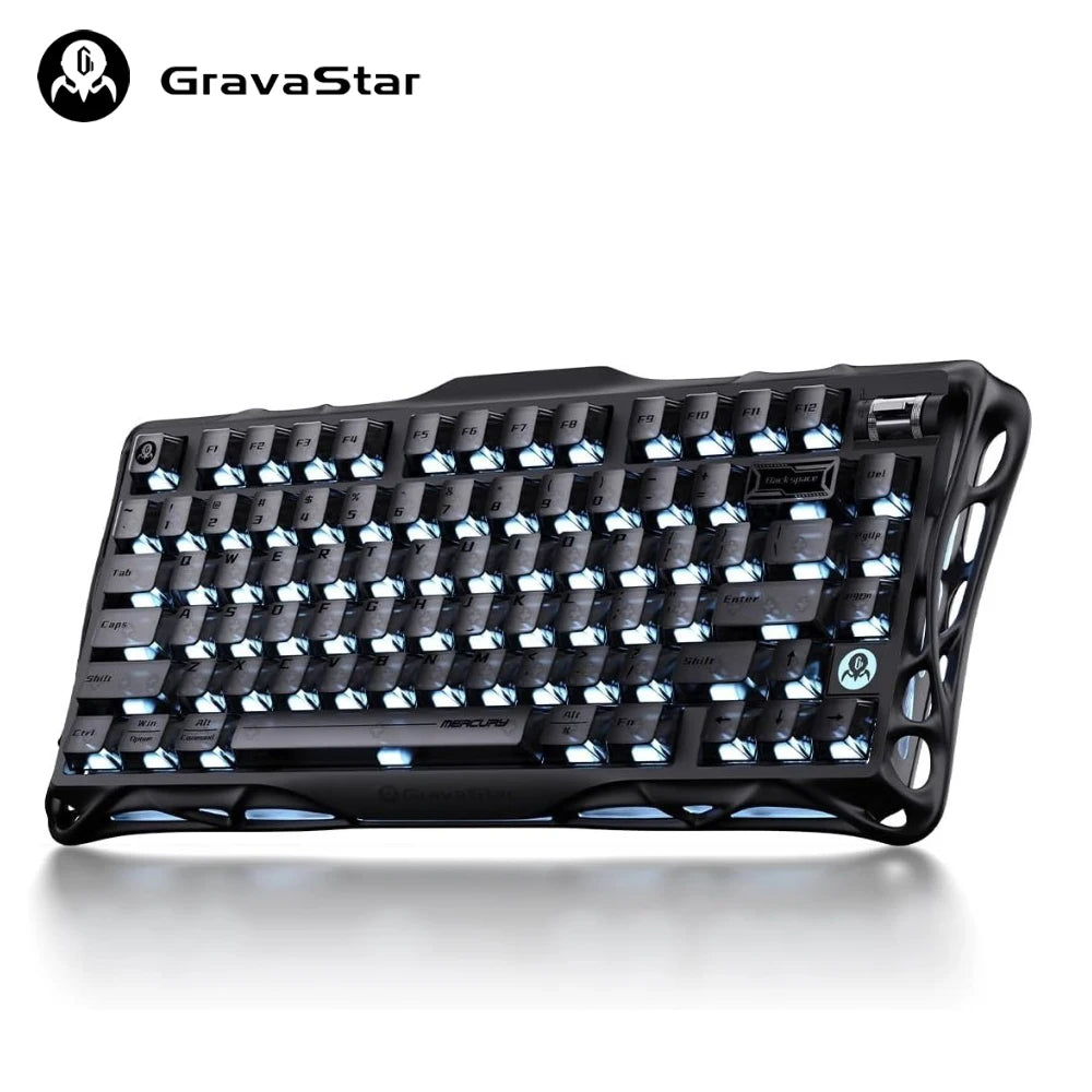 Gravastar Mercury K1 Purple Wireless Gaming Mechanical Keyboard Or M1 Purple Wireless Gamer Mouse Bluetooth Hotswap Keyboard