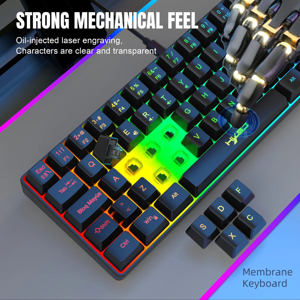 HXSJ V200 Compact RGB Gaming Keyboard (Type-C)