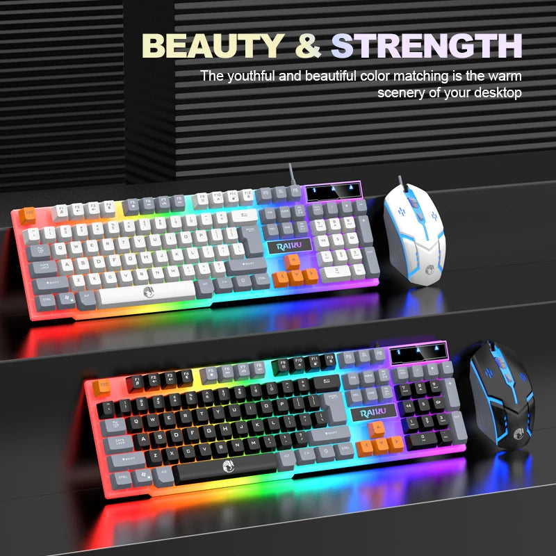 RAIKU T26 Three-Tone Backlit Keyboard (Mouse Optional)
