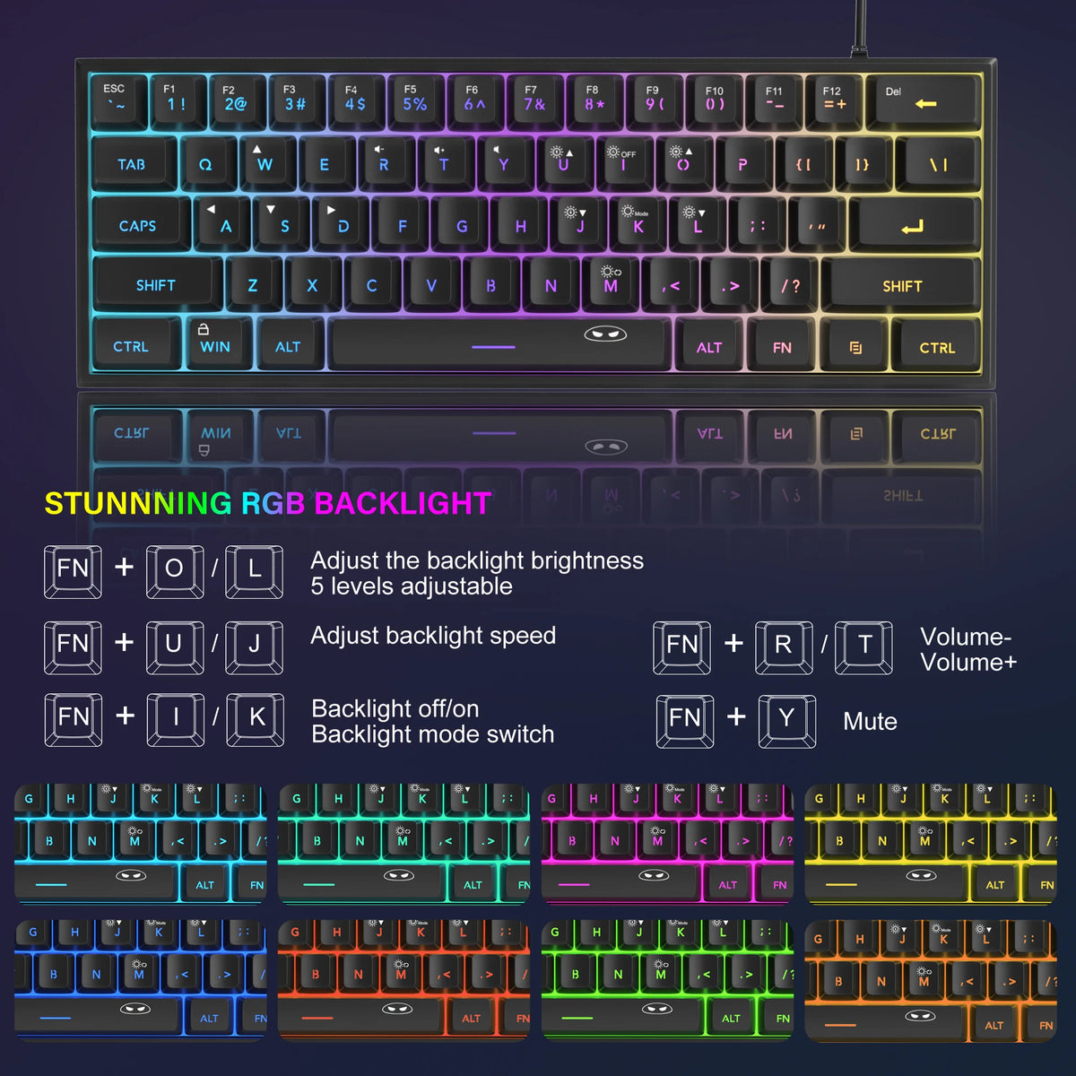 MageGee TS91 60% RGB Gaming Keyboard