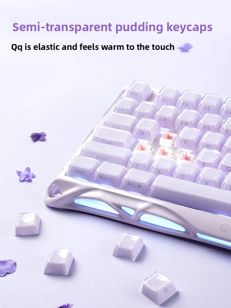 Gravastar Mercury K1 Purple Wireless Gaming Mechanical Keyboard Or M1 Purple Wireless Gamer Mouse Bluetooth Hotswap Keyboard