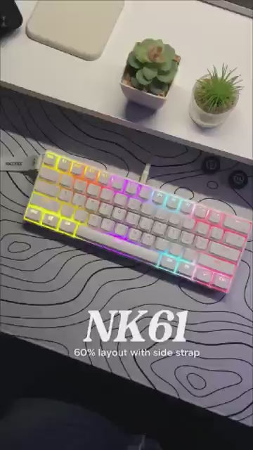 AJAZZ NK61 60% Hot-Swappable Mechanical Keyboard – Red Switches